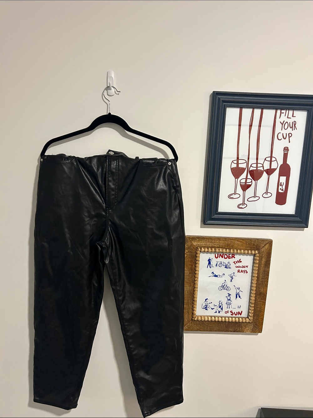 Black Faux Leather Pants
